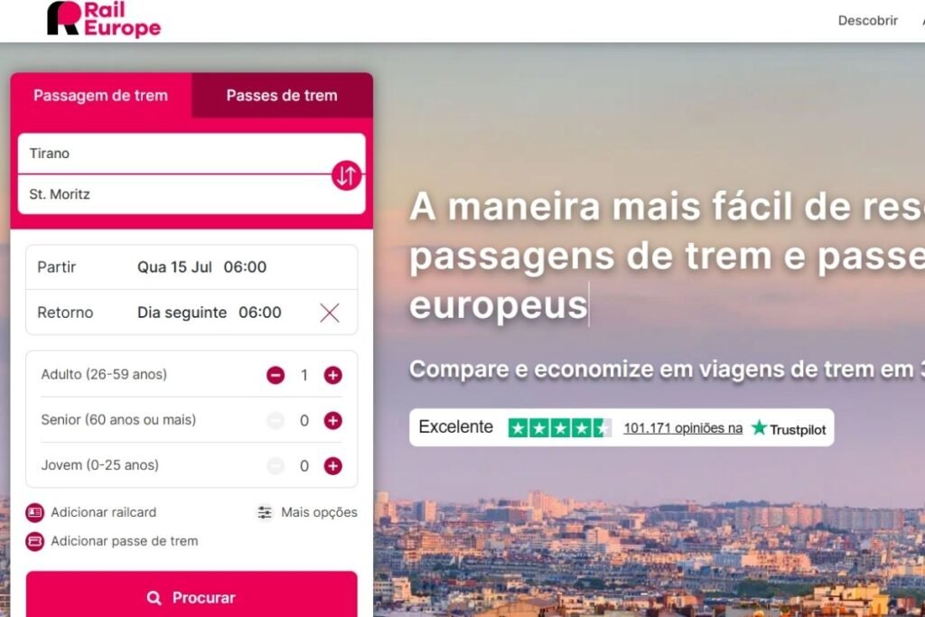 Selecione a Estação de Origem e destino, as datas e quantidade de passageiros.